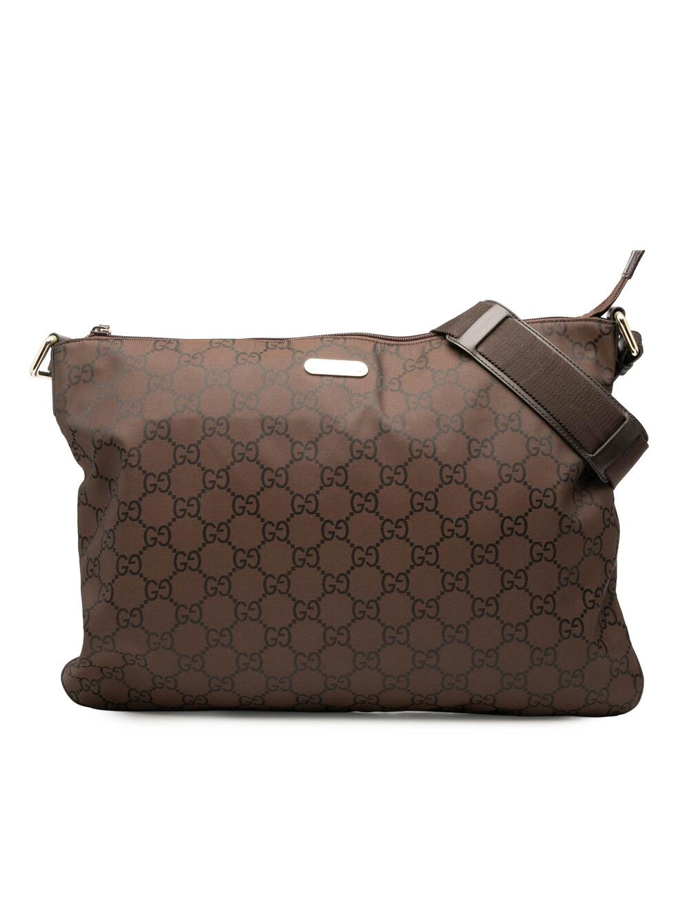Gucci Zip Top Messenger Bag Gg Coated #341256G65B